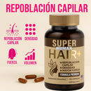 Hair+™ – Cápsulas para Crecimiento Capilar con Hierro Hemo, Biotina y Quercetina para Crecimiento, Densidad y Fuerza – Fórmula Avanzada Natural (120 Cápsulas)